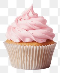 PNG  Close up on pale pink cupcake dessert cream creme
