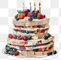 PNG Cake birthday cake strawberry raspberry