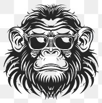 PNG  Monkey tattoo flash illustration wildlife animal mammal.