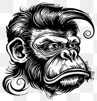 PNG  Monkey tattoo flash illustration illustrated wildlife drawing.