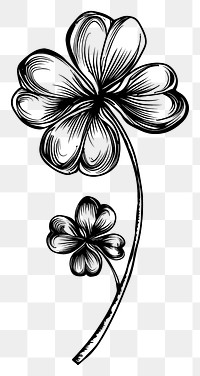 PNG  Clover tattoo flash illustration illustrated graphics pattern.