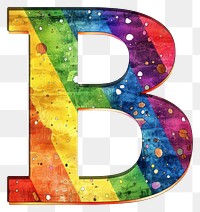 PNG  Rainbow with alphabet B font text white background.