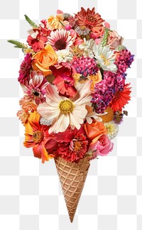 PNG Flower Collage ice cream flower dessert plant.