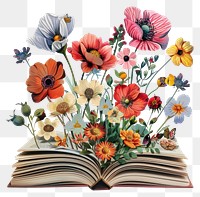 PNG Flower Collage book flower pattern plant