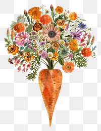 PNG Flower Collage carrot flower vegetable pattern.