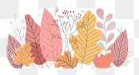 PNG Autumn leaves flat illustration art illustrated graphics.