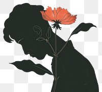 PNG Drawing sad man with flower art cartoon adult