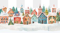 PNG Charming winter village illustration