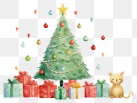 PNG A cute christmas tree gift box celebration. 