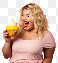 PNG Cupcake eating adult food. 