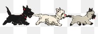 Cute dogs png sticker, vintage illustration on transparent background. Remixed by rawpixel. 