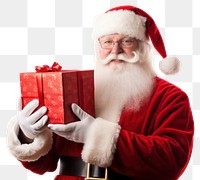 PNG Christmas holding adult gift. 