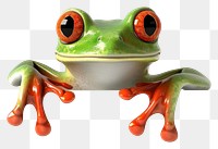 PNG Colorful frog with red eyes