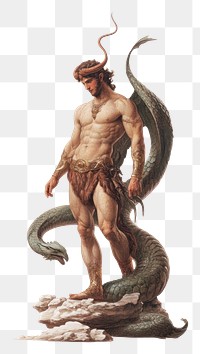 PNG A Typhon art illustration man.