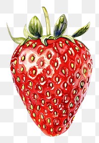 PNG An isolated fresh strawberry illustration watercolor vibrant.