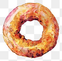 PNG An isolated Fried onion ring food illustration watercolor.