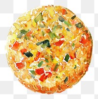 PNG An isolated Japanese Fried rice food illustration watercolor.