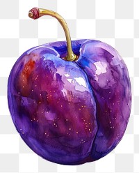 PNG An isolated fresh plum illustration watercolor vibrant.