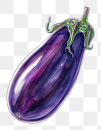 PNG An isolated fresh eggplant food illustration vegetable.