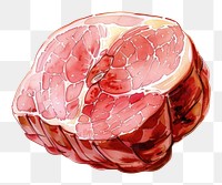 PNG An isolated raw ham food illustration watercolor.