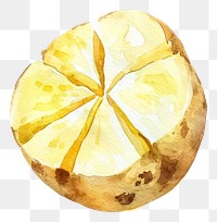 PNG An isolated fresh chopped potato illustration watercolor vibrant.