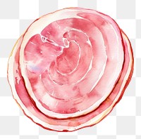 PNG An isolated raw chicken ham slice food illustration watercolor.