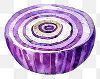 PNG An isolated fresh slice onion illustration watercolor vibrant.