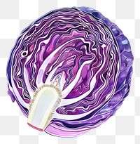 PNG An isolated fresh red cabbage illustration vegetable vibrant.