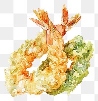 PNG An isolated japanese tempura food illustration watercolor.