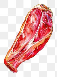 PNG An isolated raw duck thigh food illustration watercolor.