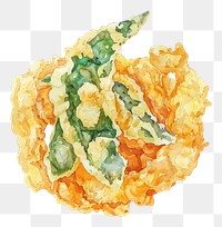 PNG An isolated japanese tempura food illustration watercolor.