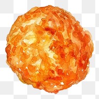 PNG An isolated japanese chicken karaage watercolor vibrant sphere.