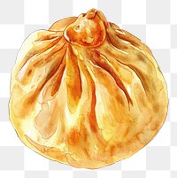 PNG An isolated soup dumpling food illustration watercolor.