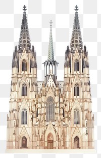 PNG Cologne Gothic Cathedral cathedral architecture illustration.