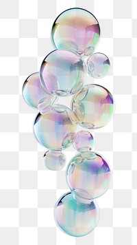 PNG A group of rainbow bubbles floating vertical chandelier iridescent colorful.