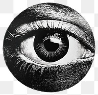 PNG An isolated black and white vampire eye illustration surreal art.