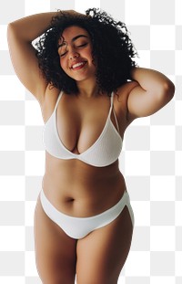 PNG A swimmer in playful intimate apparel empowerment positivity lingerie.