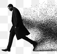 PNG African American man particles walking effect.