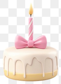 PNG 3d coquette birthday cake candle dessert icing.