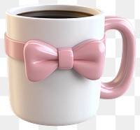 PNG 3d coquette coffee mug white pink.