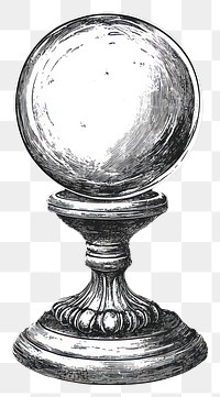 PNG Crystal ball illustration vintage crystal.