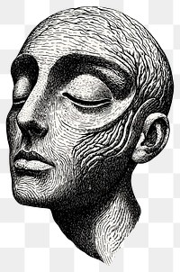 PNG Human head illustration face art.