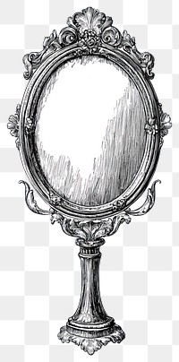 PNG Scrying mirror illustration vintage style.