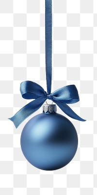 PNG A matte blue Christmas ornament ball christmas elegant hanging.