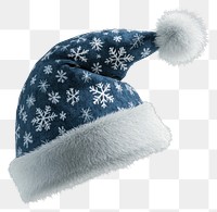 PNG Steel blue Santa hat snowflake pattern holiday.