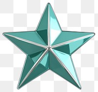 PNG Teal-Silver Star illustration metallic design.