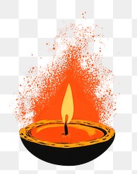 PNG Silkscreen illustration of a Diwali diwali traditional celebration.