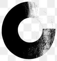 PNG Silkscreen illustration of an abstract shape textured design black.