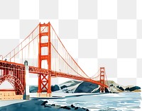 PNG Golden gate bridge illustration watercolor francisco.