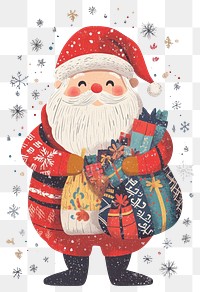 PNG Christmas Santa Claus illustration snowflakes christmas.